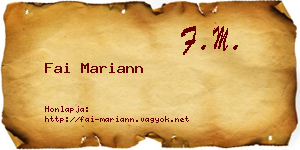 Fai Mariann névjegykártya