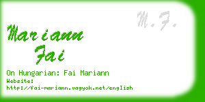 mariann fai business card